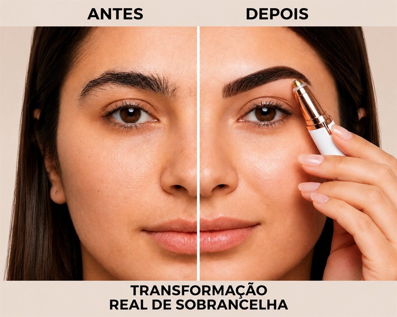 Antes e depois: sobrancelha definida